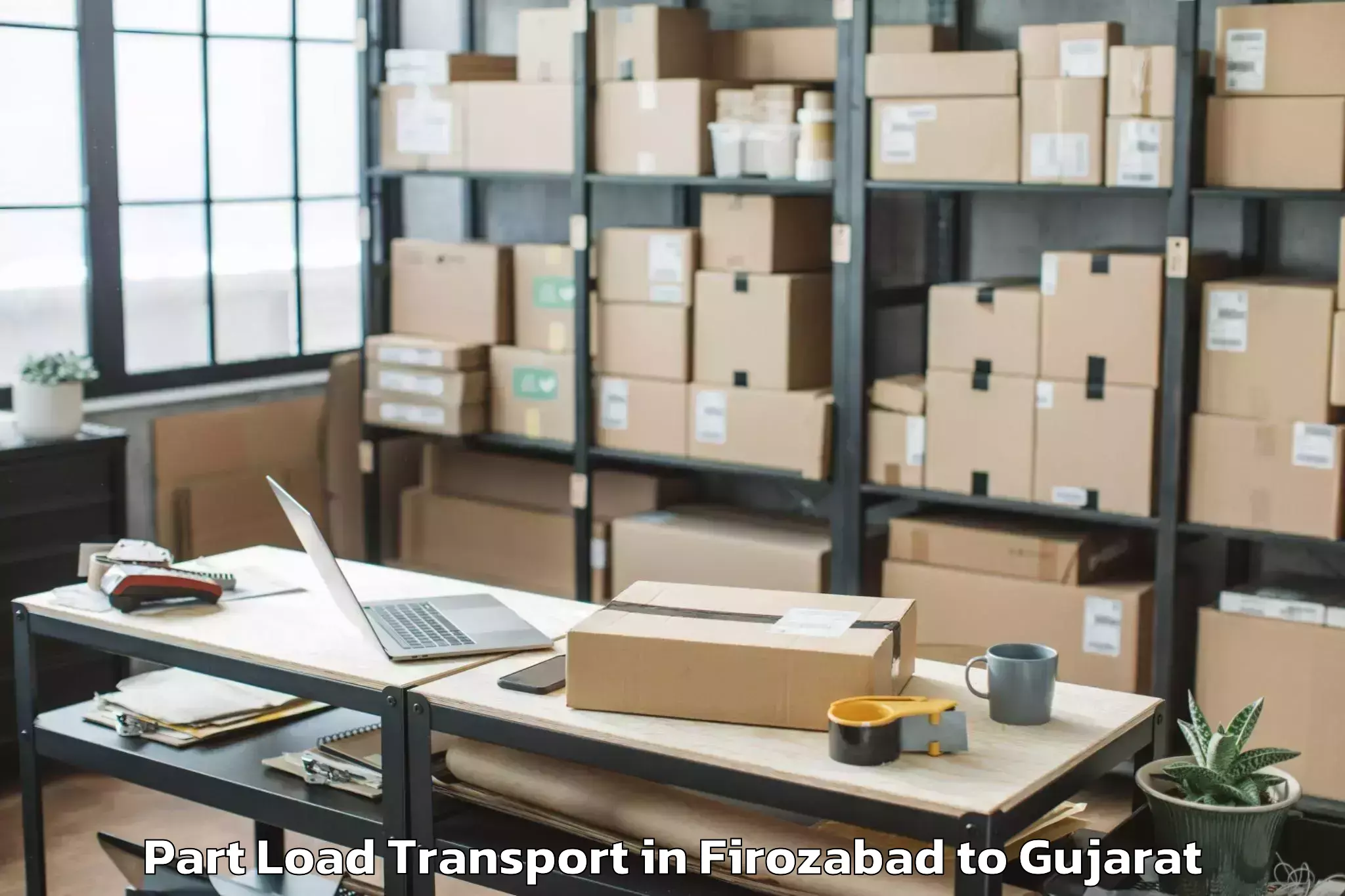 Top Firozabad to Talala Part Load Transport Available